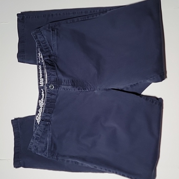 Eddie Bauer Legendwash Curvy Straight Slacks Pant Navy Blue Flat Front Casual 20
